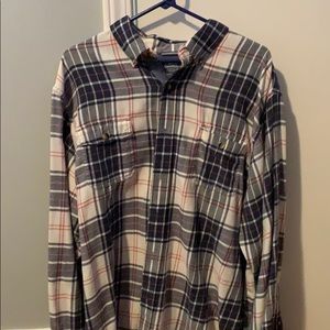 IZOD flannel shirt XL navy/red/white